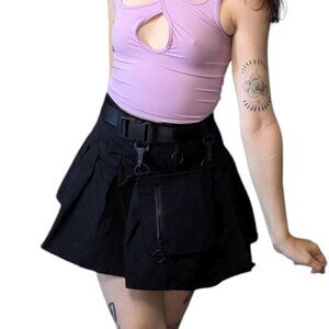 Dollskill Current Mood Utility pleated skater skirt Size XS